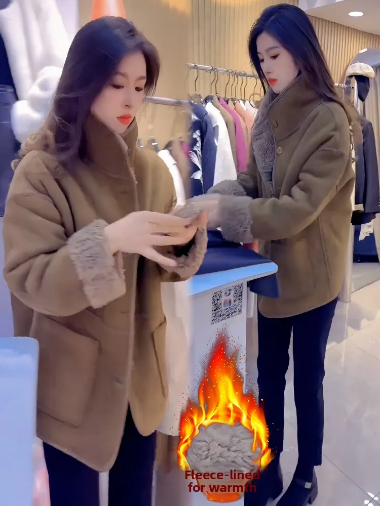 

Ladies' ort Thiened Long Sve Coat Loose Fit Warmth Sli Commute Sle Winter New Arrival Casual Wear Daily Look