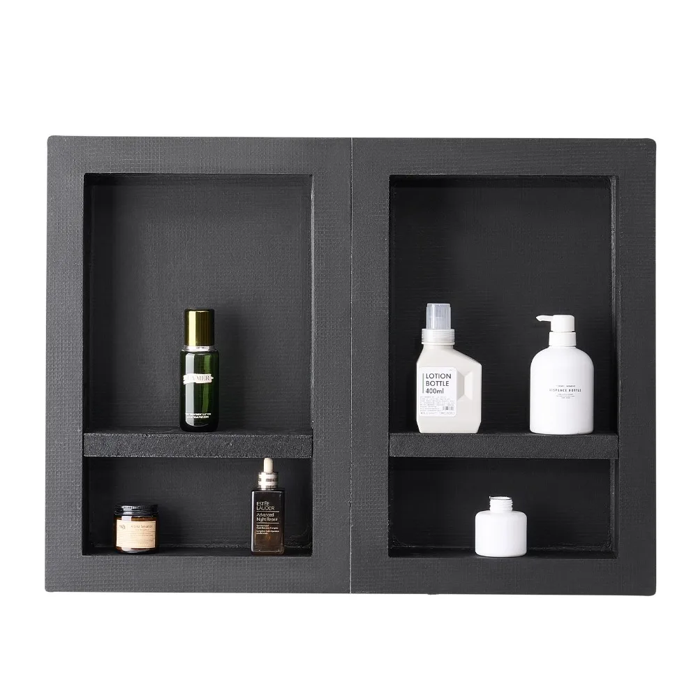 

Pack of 2 Double Recessed Shower Niche 16" x 24" x 4" Wall Inserted Shelf