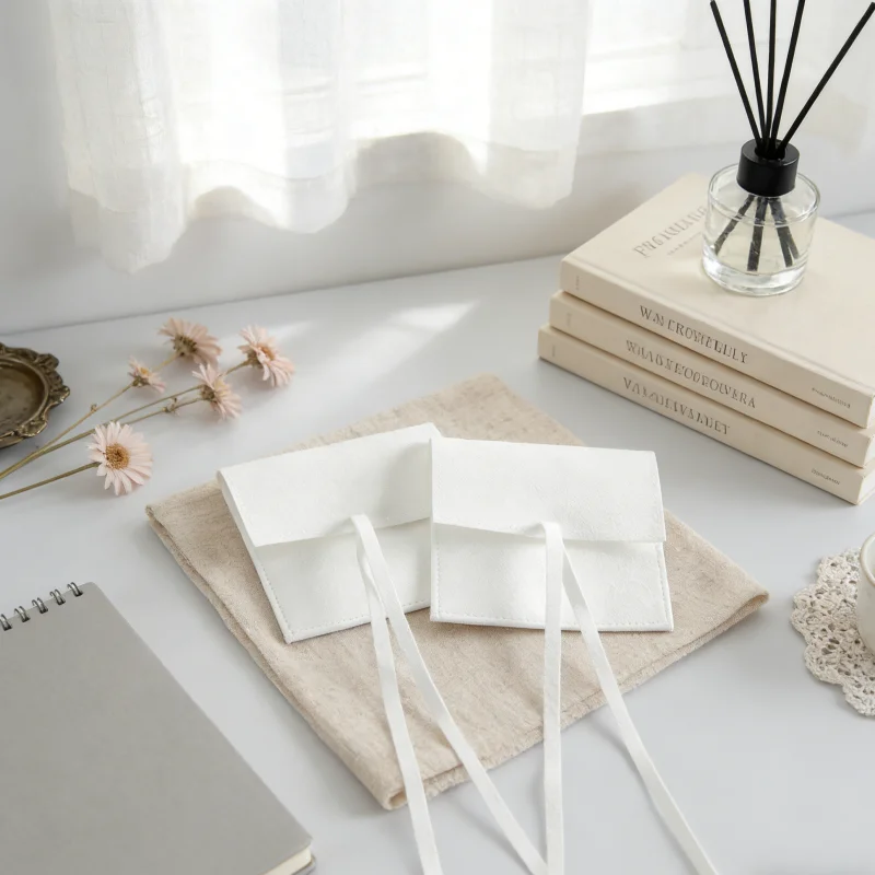 5Pcs Microfiber Jewelry Envelope Bags Soft Pouches with Drawstring Rope Elegant for Wedding Favors &All Kinds of Jewelry Storage