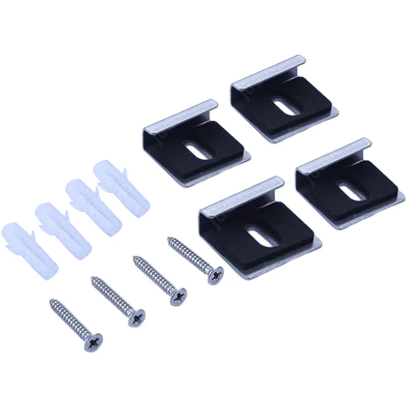 4pcs Glass Clamp Frameless Bathroom Mirror Glass Wall Mounting Fixing Kit Hardware With Screws Mirror Holder