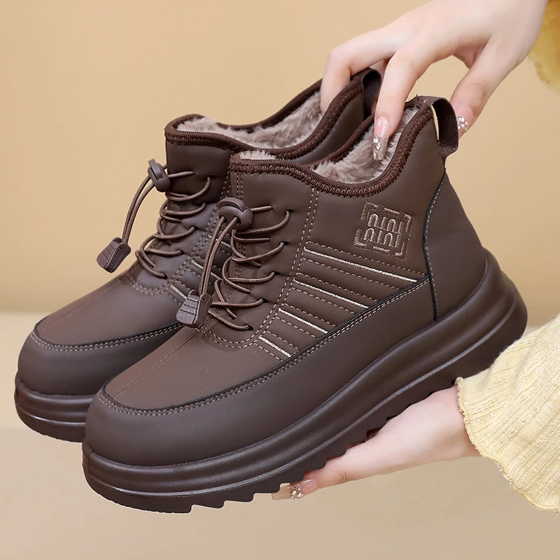 

Женская зимняя утепленная хлопковая обувь 2025 года, модная, универсальная, противоскользящая и прочная, бесплатная доставка