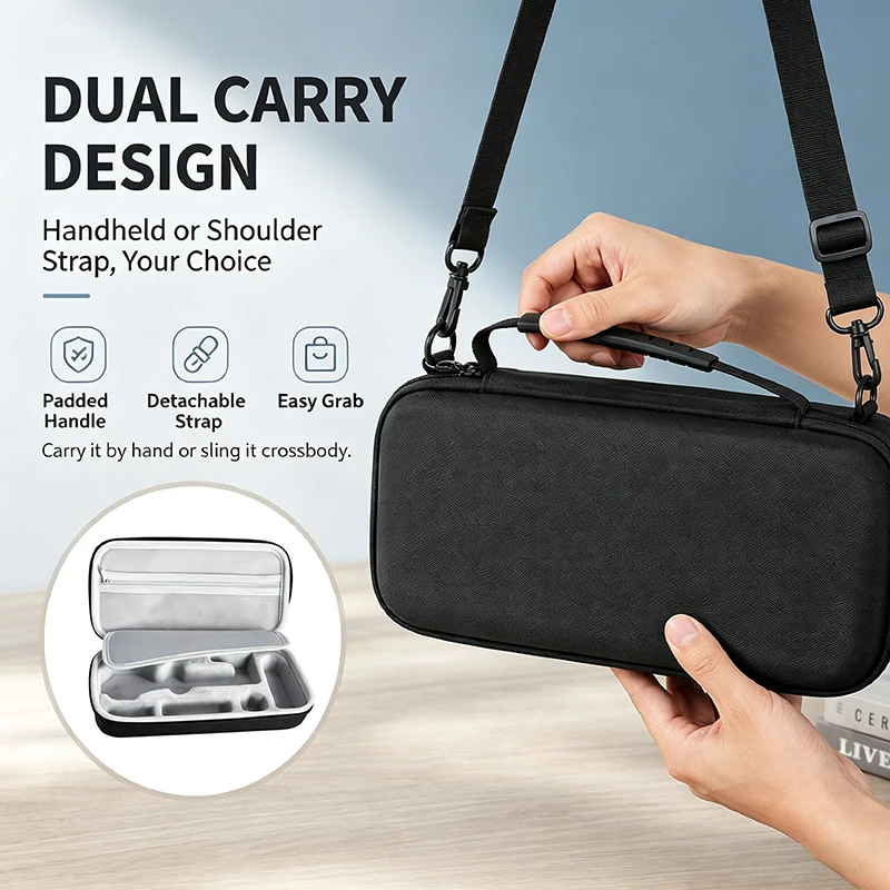 Pocket4 Pro Case All-In-One,Rigid EVA Crush Resistant Hard Shell Bag for DJI Pocket 4 pro, Waterproof Dual Carry Bag for Travel