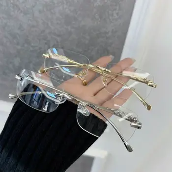 Lunettes carrées vintage pour femmes et hommes, monture rectangulaire rétro, verres transparents, style unisexe, pour l'extérieur. 8 best sales Montures transparentes pour hommes - №6