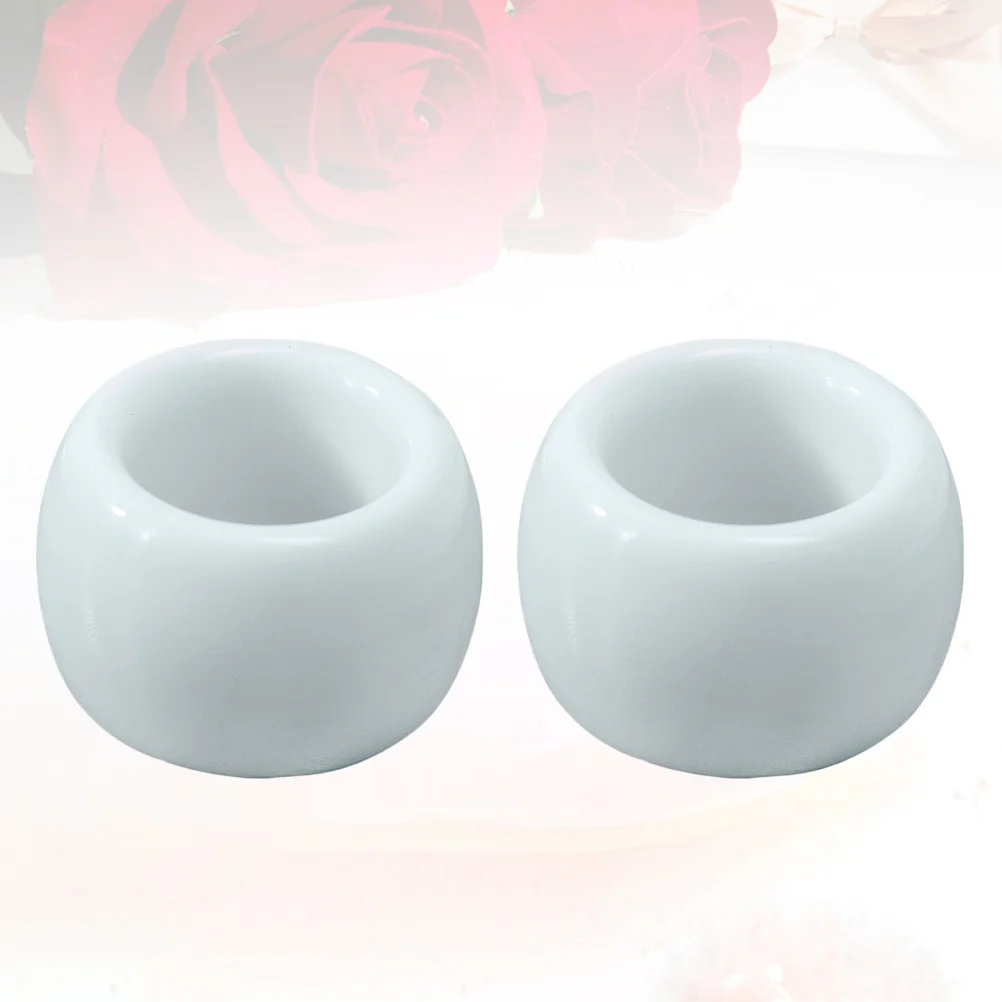 

2Pcs Thickened Ceramic Electric Toothbrush Holder Ring Shape Bathroom Organizer Stand for Home Kitchen Travel Use White