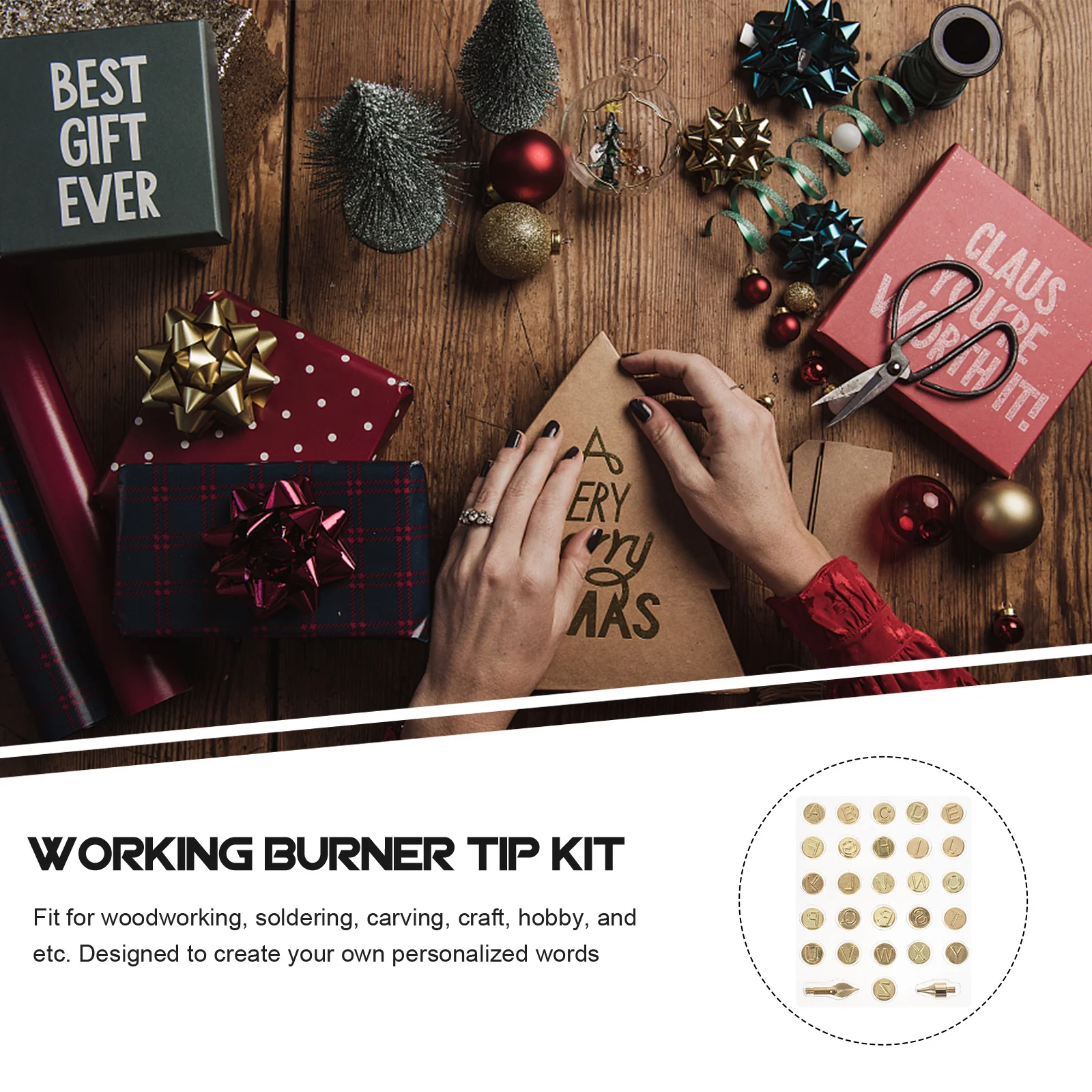 1 مجموعة النحاس حرق نصائح مجموعة Diy بها بنفسك أداة بيروغرافيا لأعمال النجارة نحت الحرف الأبجدية طوابع النقش نقل رئيس #3