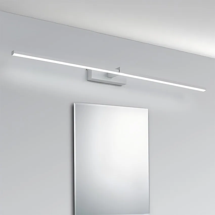 Imagem -02 - Luz de Parede Led de Liga de Alumínio para Banheiro Listra Minimalista Estilo Moderno Luz Frontal do Espelho Branco e Preto