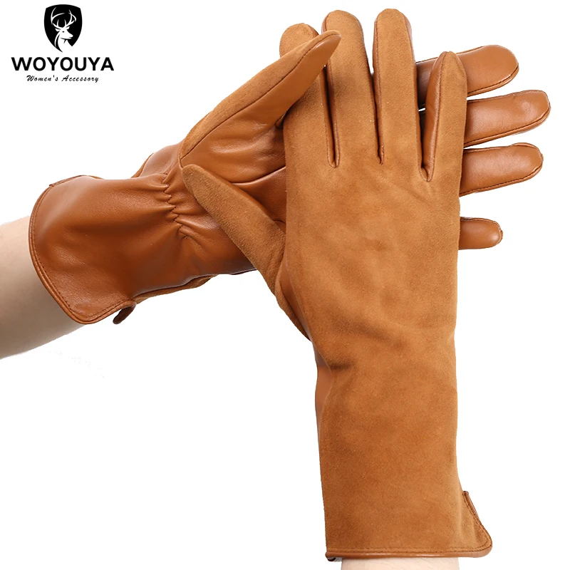 High-end Winter gloves multicolor leather gloves,High-grade sheepskin women's leather gloves simple design Women's gloves-2008