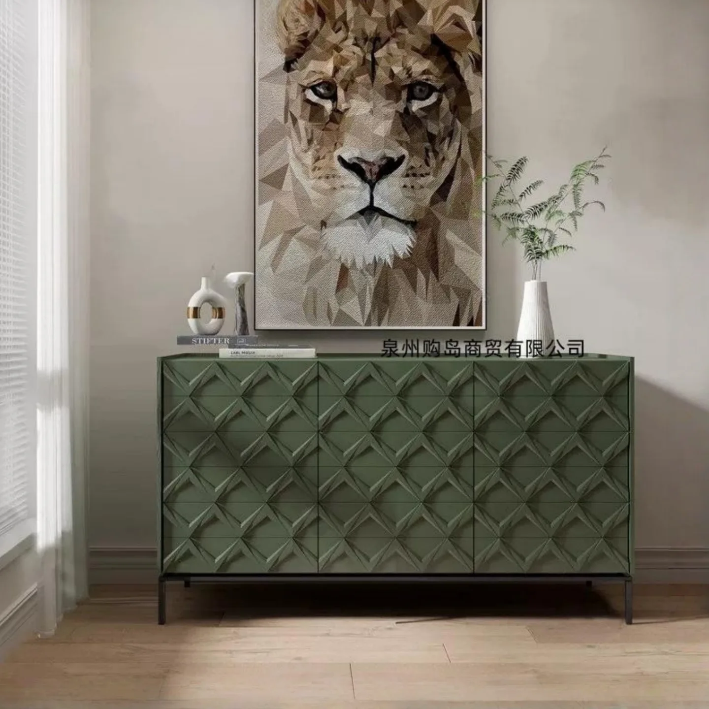 Mobile da pranzo in vernice nordica, mobile da ingresso per soggiorno, mobiletto da tè multifunzionale in legno massello