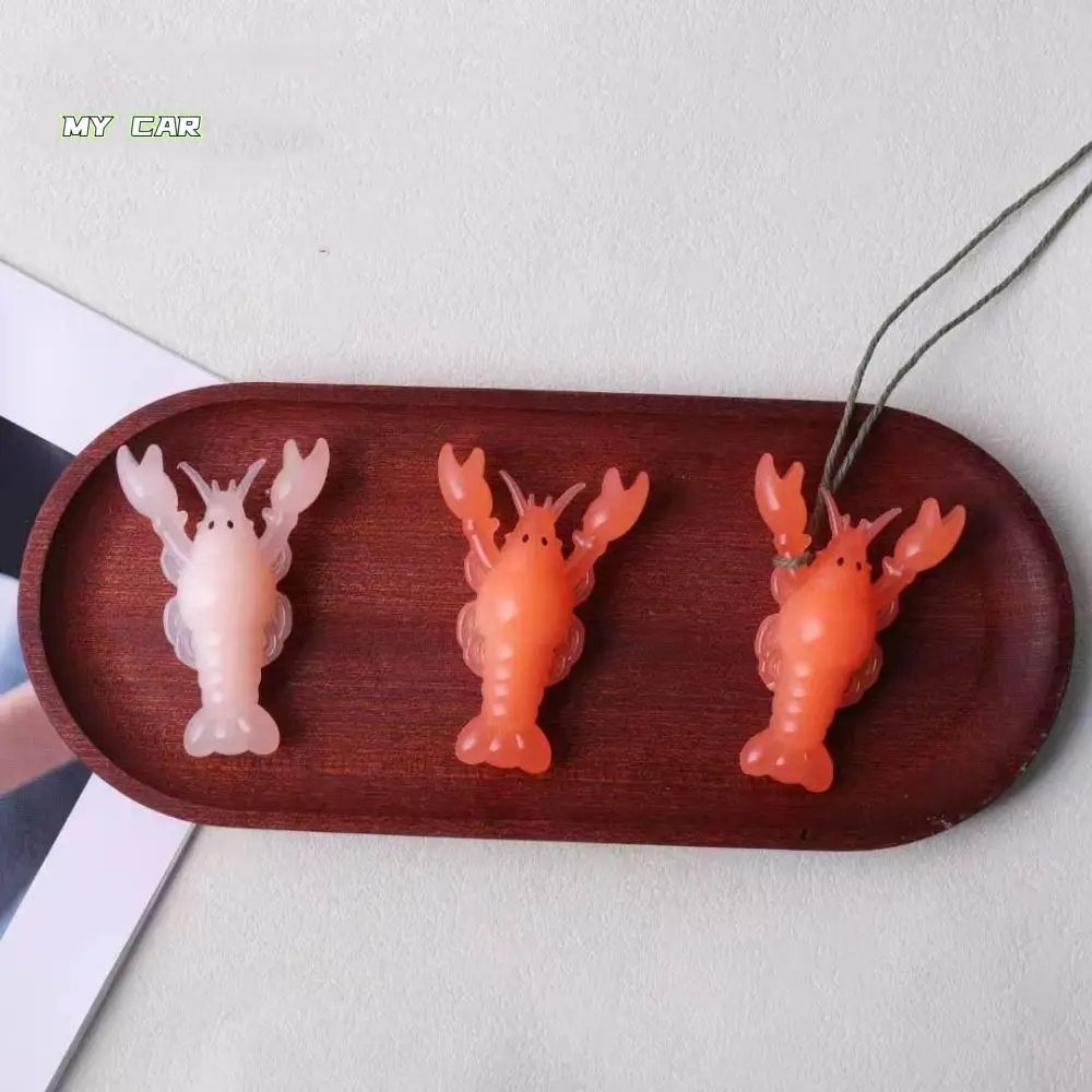 

10Pcs Color-Changing Lobster Car Ornament Temperature Reminder Uv Sensitivity Car Hanging Pendant Lobster Crab PVC