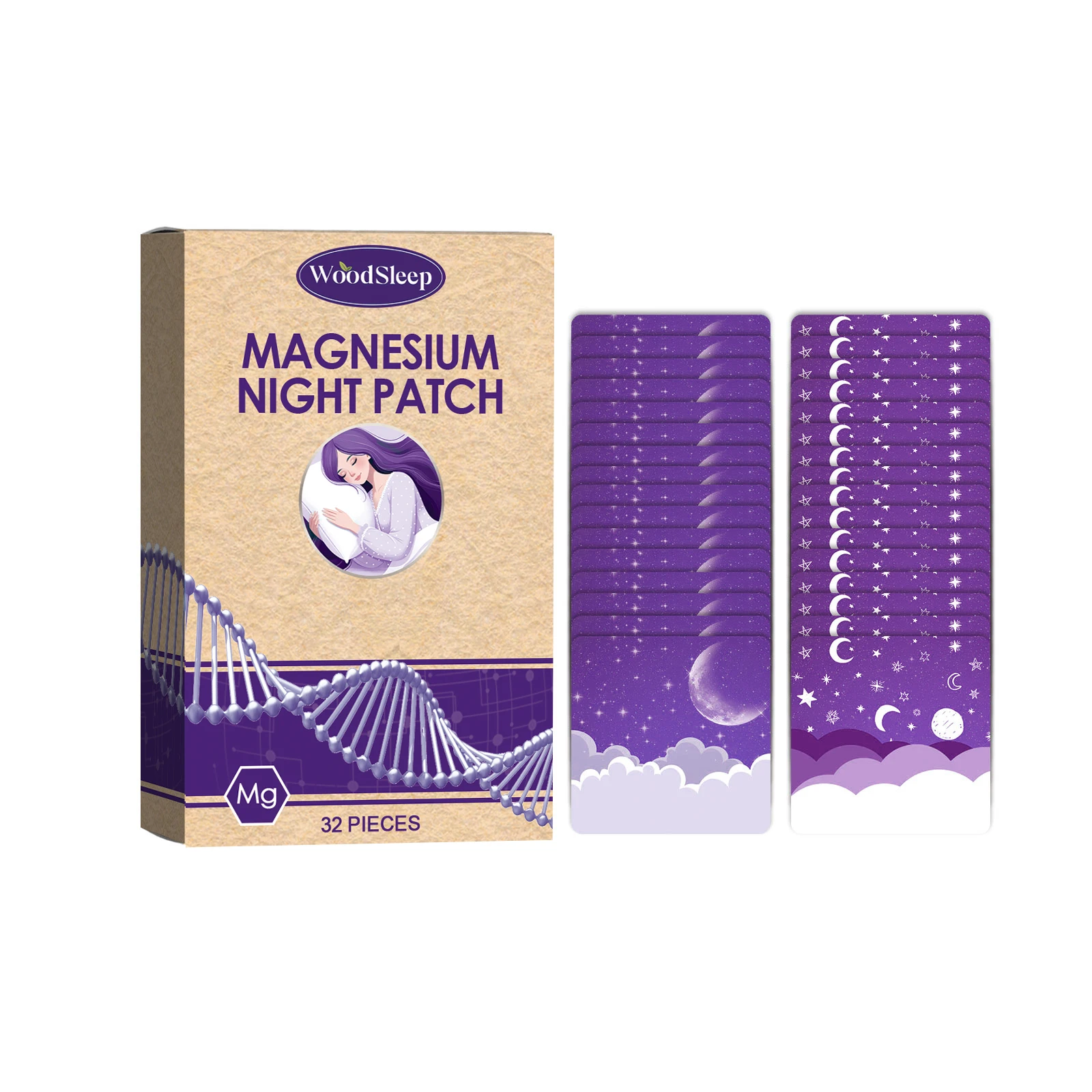 32pcs Magnesium Night Patches, Magnesium Chloride Patches, Magnesium Essential Oil Patches—contain magnesium and lavender extrac