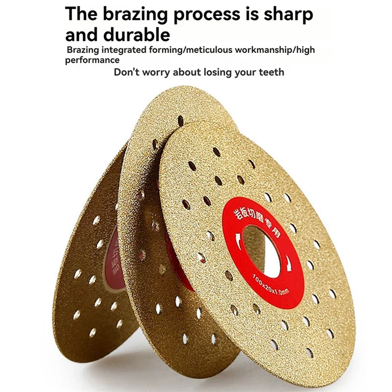 

ABGH-10Pcs 4Inch 100Mm Diamond Cutting Grinding Disc Vacuum Brazed Saw Blade For Marble Porcelain Tiles Rock Slab Porcelain
