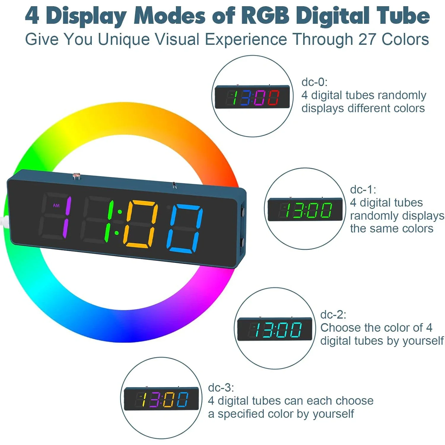 Elektroniczny zestaw zrób to sam cyfrowy kolorowy zestaw budzik LED RGB 4-cyfrowy trening z zegarem z datą i temperaturą