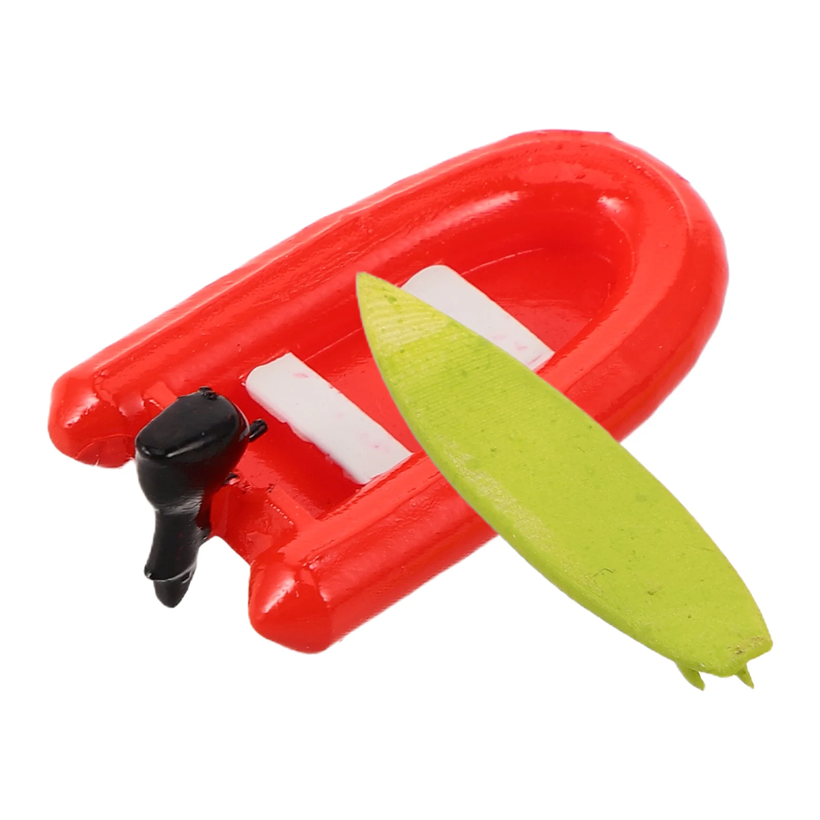 2 Pcs Beach Toy Set Boat Mini Accents Surfboard Decor Miniature House Decoration Toys for Kids