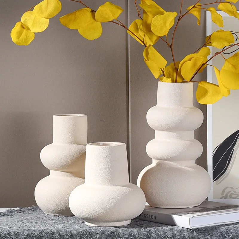 

Ceramic Vase Ins Style High-looking Simple Flower Arrangement Flower Vessel Dining Table Home Accessories Decoration