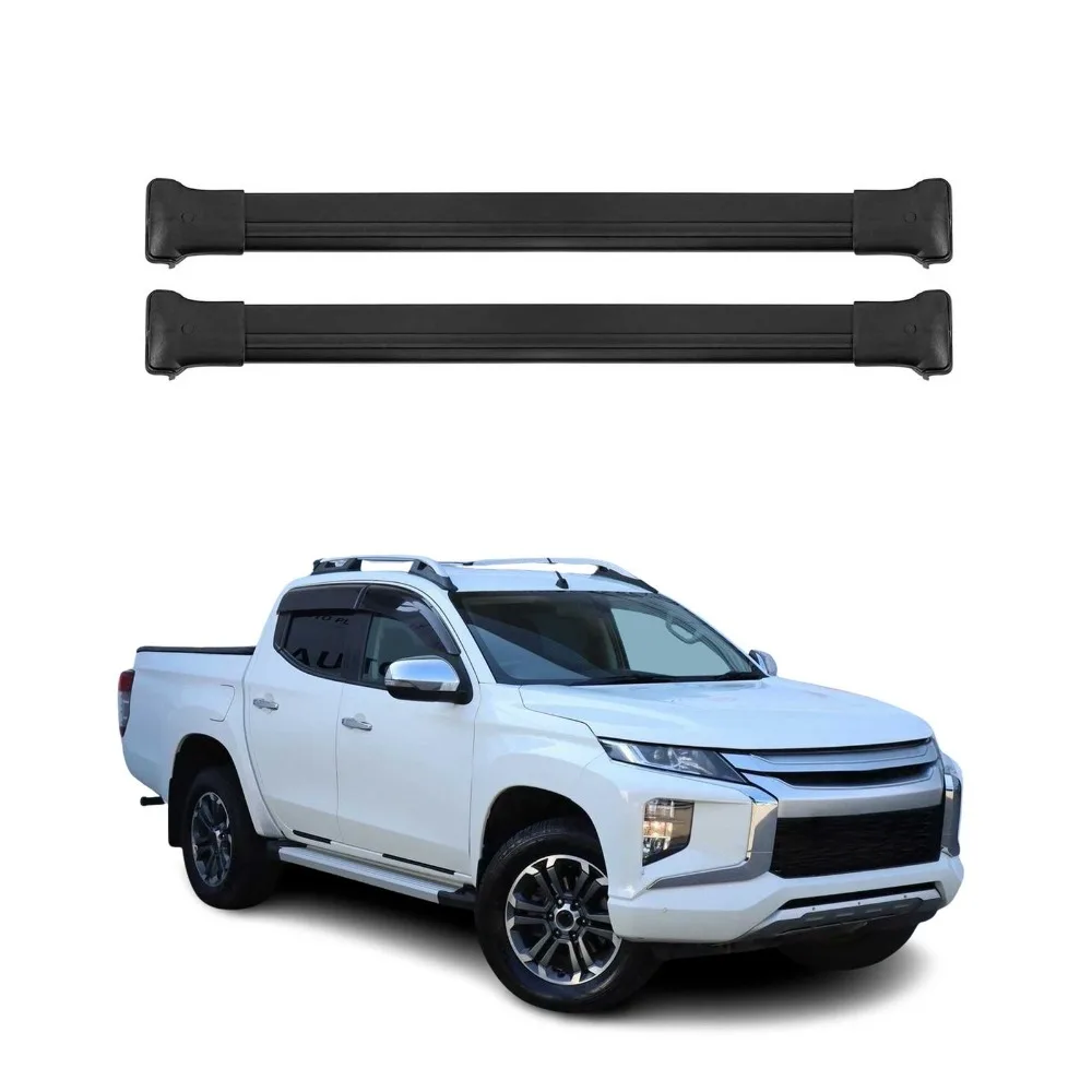 Enhance the car's luggage carrying capacity,Roof Rack Cross Bars Luggage Carrier for Mitsubishi L200 2015-2019 Black 2Pcs
