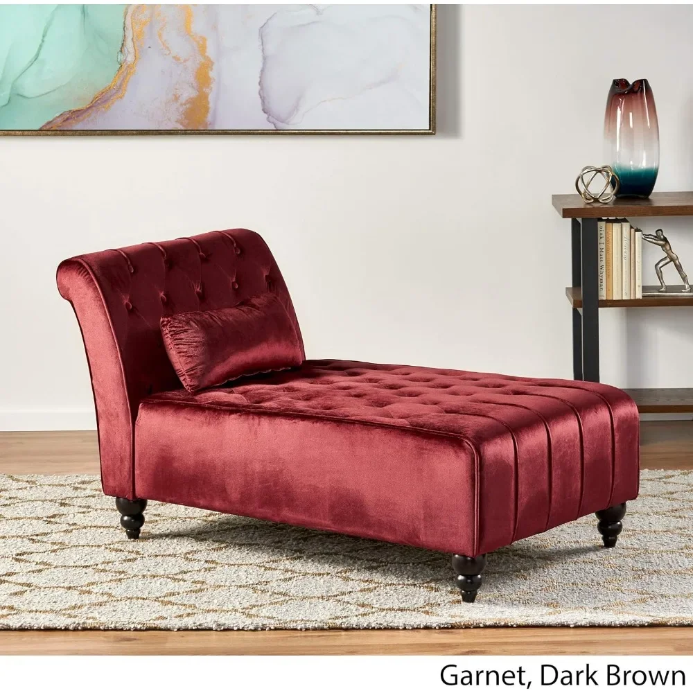 

Chaise Lounge Chair, Garnet, Velvet Chaise Lounge Chair