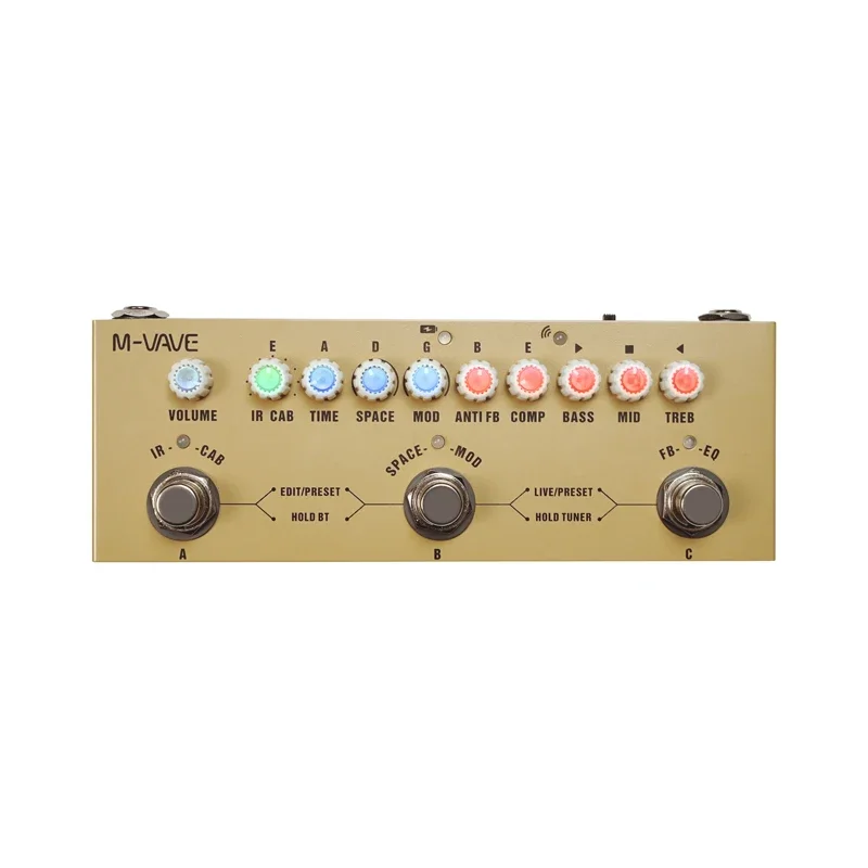 M-VAVE Cube Baby AC pro Portable Acoustic Guitar Processor with 9 Amp IR Simulation USB Audio Interface And Effect Pedal