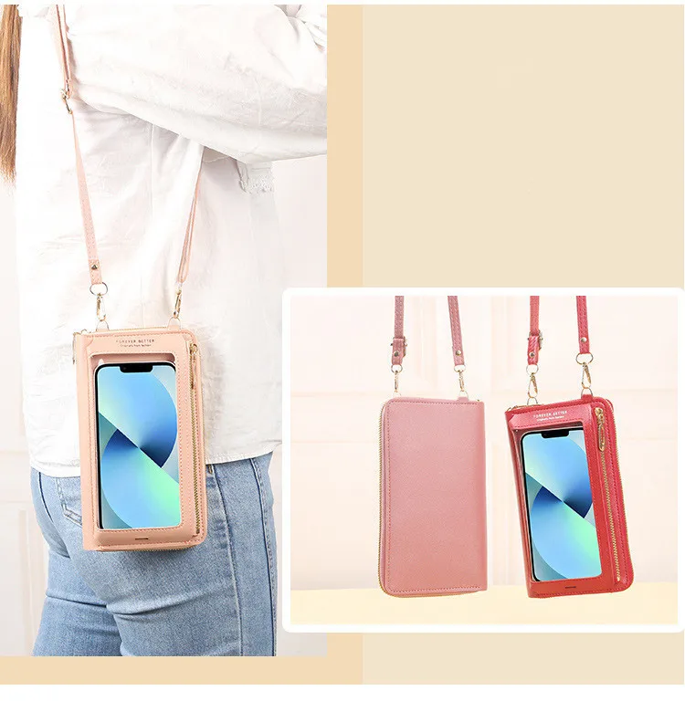 2025, neue Touchscreen-Handytasche, Handtasche, weibliche Umhängetasche, One-Shoulder-transparente Geldbörse – Detail 4