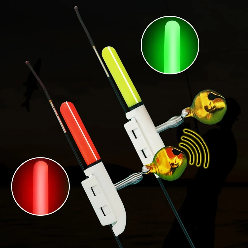 5pcs Fishing Bite Alarms Electronic Light Stick Rod with Bells Luminous LED Fishing Float Luminous Fishing Tackle 