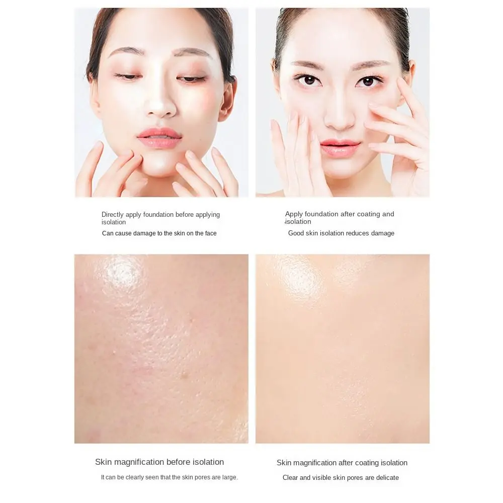 Apprêt de maquillage imperméable longue durée, facile à utiliser, apprêt pour le visage, trois documents, crème d'isolation, contrôle de l'huile, correcteur