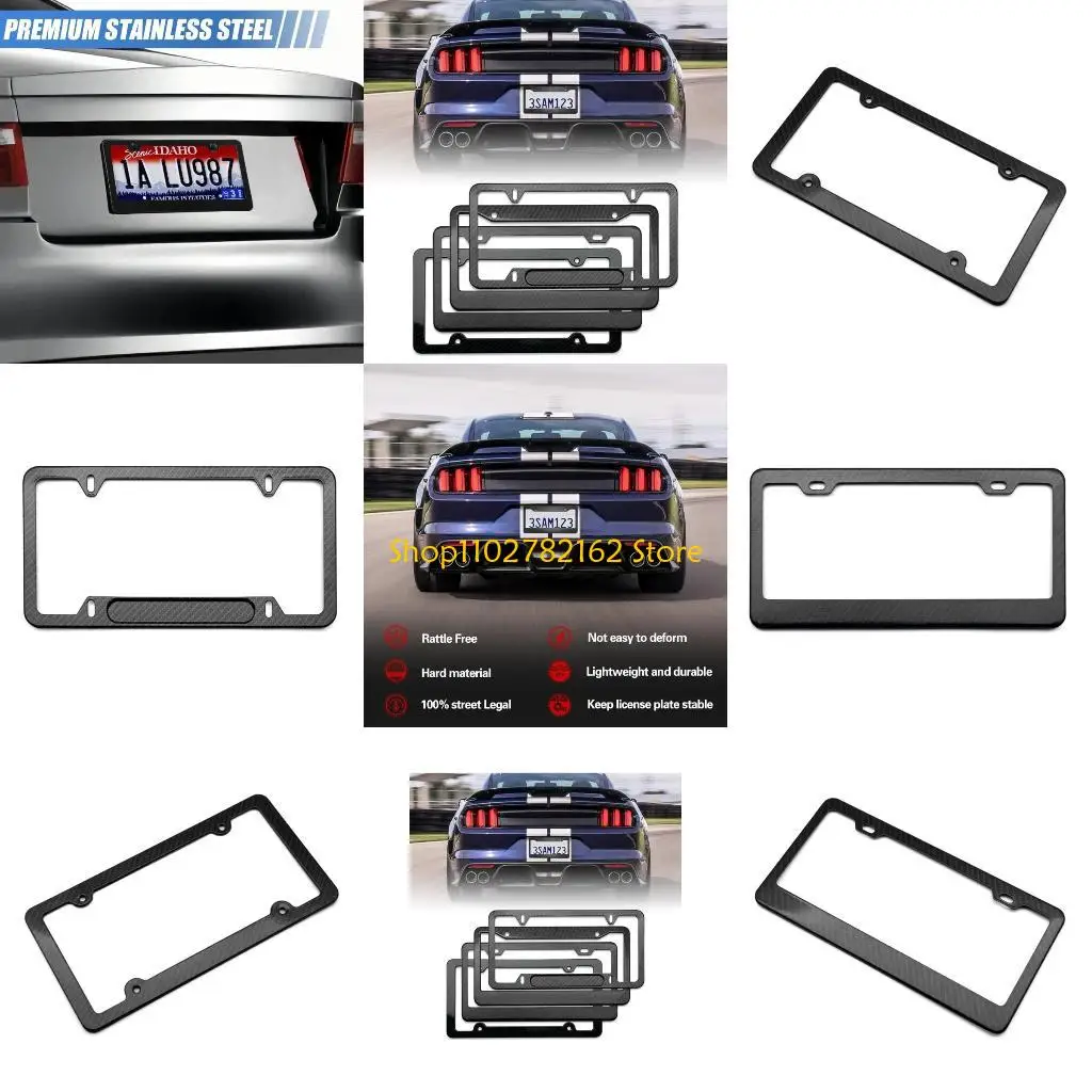 

547B Carbon Fiber Pattern License Plate Frame License Plate Mounting Solution Vehicle Accessories Suiable for US Vehicles