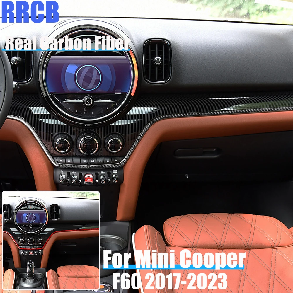 

Настоящее углеродное волокно, автомобильные аксессуары, полоски для приборной панели, декоративная отделка, мягкая наклейка на чехол для MINI F60 Countryman/Cooper 2017-2023