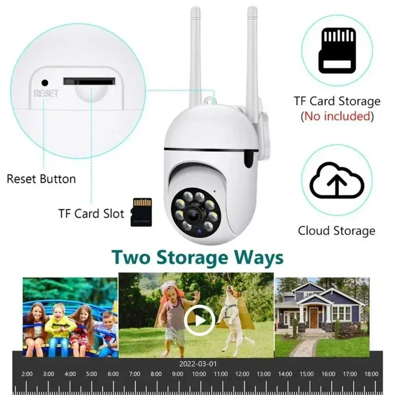 8MP Wifi Surveillance Camera PTZ Wireless Camera 8X Zoom AI Human Tracking Two-way Audio Color Night Vision Security Cameras
