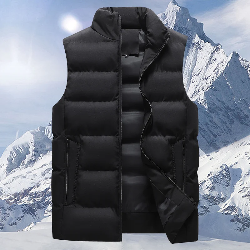 معطف رجالي دافئ ومريح للخريف والشتاء، ياقة واقفة عصرية، سترة قطنية سميكة، سترة بسيطة ومريحة