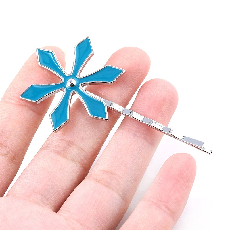 Anime Inoue Orihime Cosplay Headwear Alloy Blue Flower Bobby Pin Hairclip Hairpin Girls Jewelry Hair Accessory Ornament Prop