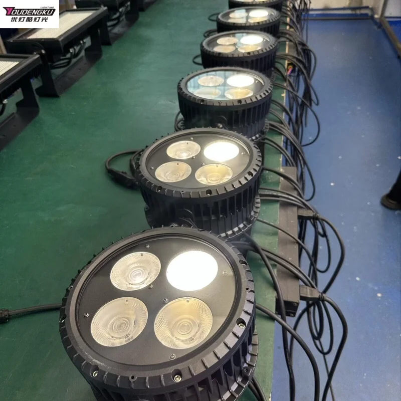 

8 шт., светодиодный светильник для свадебных выступлений на открытом воздухе, водонепроницаемый, с четырьмя глазами, 4x50 Вт, светодиодный светильник для аудитории, номинальный светильник