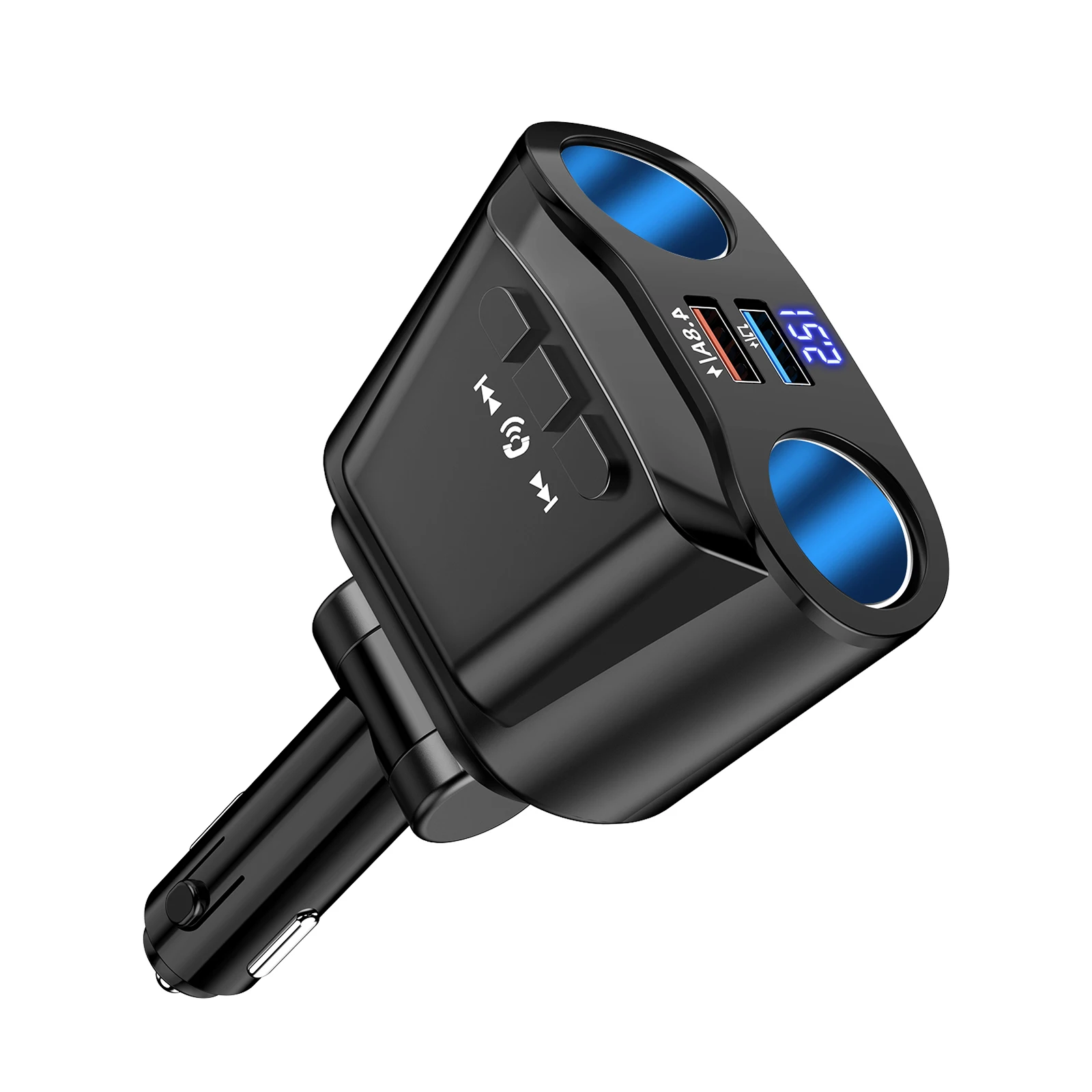 자동차 시가 라이터 스플리터 충전기 LED 디스플레이 듀얼 USB 퀵 차지 12V/24V 블루투스 핸즈프리 통화 소켓 자동차 액세서리