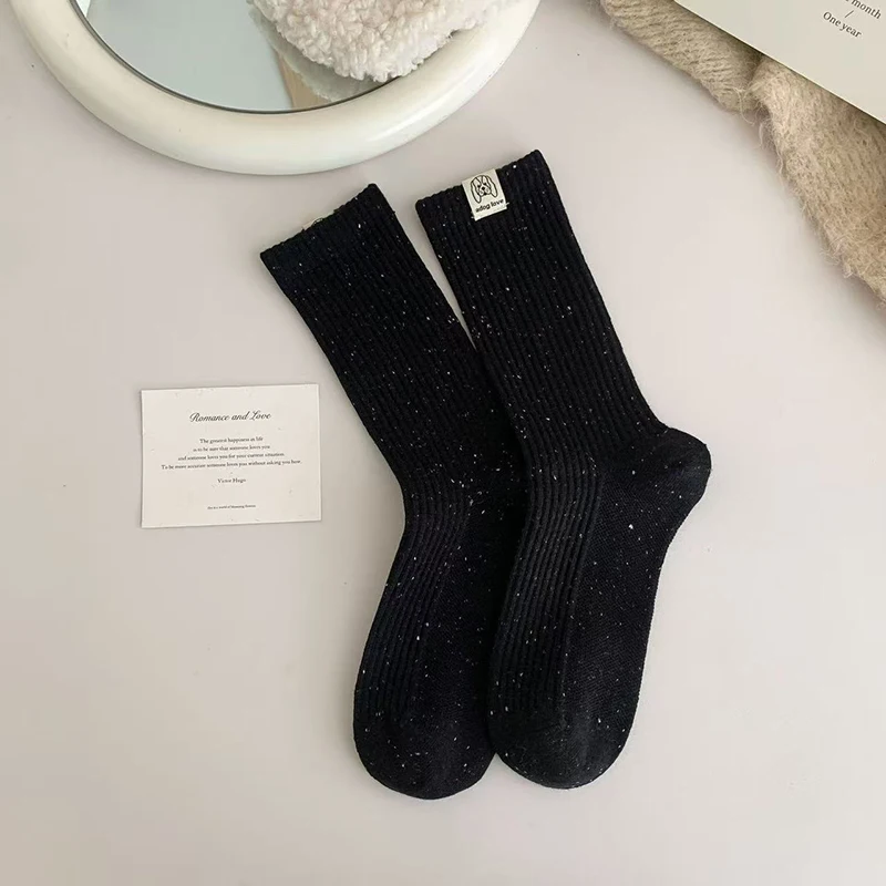 1/5 Pairs Frauen Herbst Winter Kleine Hund Muster Mitte Rohr Socken Modische Koreanische Stil Weiche Bequeme Alle Saison Casual socken – Detail 10