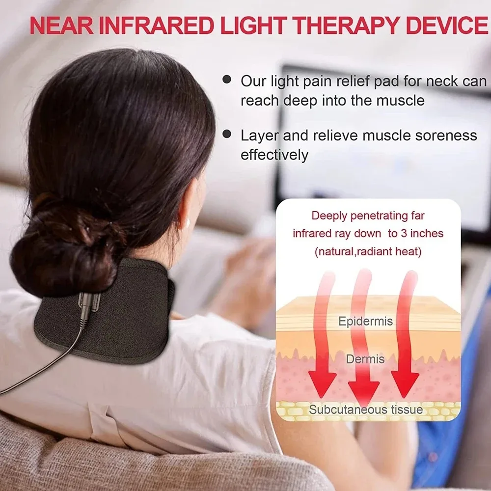 USB Plug-in Red Light Relaxation Strap,660&850nm Near-infrared Light,Relieve Muscles Waist Neck Shoulder Hand Wrist Chin Pad