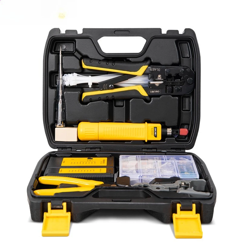 

Network Clamp Set with Tool Box Set 10-piece Set Network Clamp Line Measuring Instrument Crystal Head Electronic Scissor