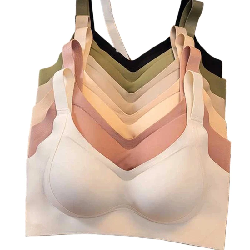 

KUCLUT Traceless Beautiful Back Jelly Rubber Underwear for Women with Small Breasts, Clumping and Anti-sagging Sports Bra