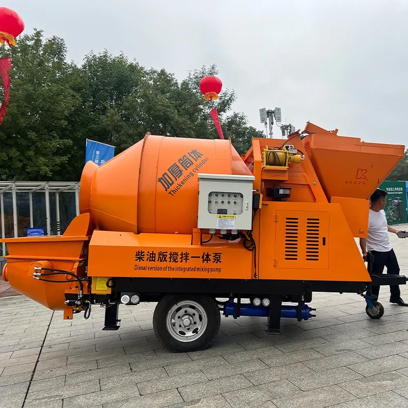 Customized Professional Portable Concrete Mixer Pump With Mixing And Conveying Function For Construction Works