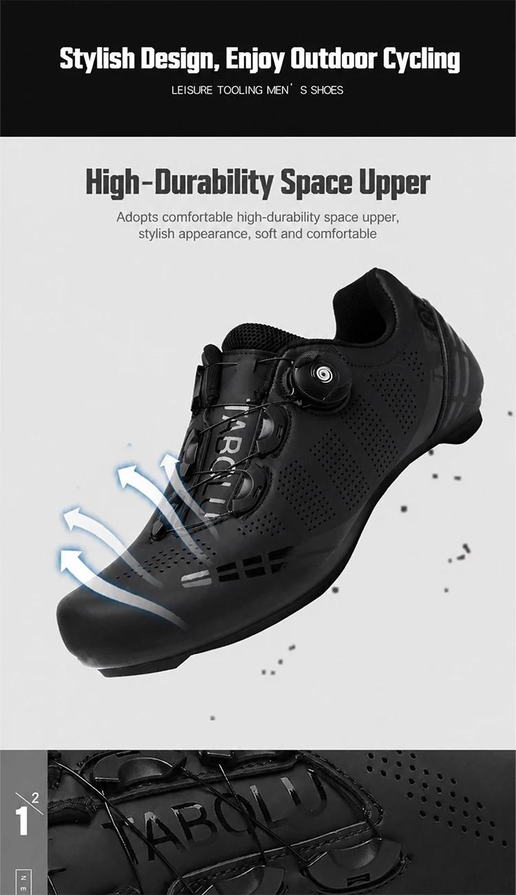 Rennradschuhe Upgrade Hochwertige Herren-SPD-Selbstverriegelungs-Rennradschuhe Damen Outdoor Atmungsaktive Radschuhe – Detail 2