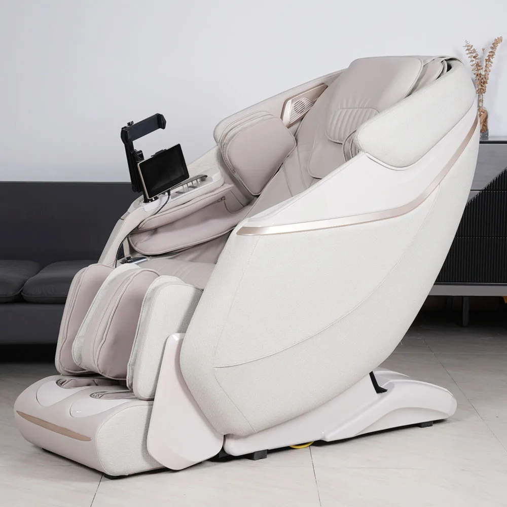 

High-End 4D Zero Gravity Full Body Massage Chair With Flexible Rail Electric Leg Roller 7" Touch Screen Wireless Charger