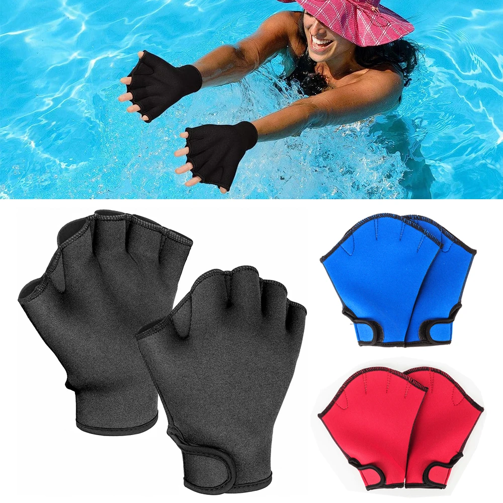 

1Pair Swimming Gloves Aquatic Swim Training Gloves Webbed Fitness Water Resistance Training Glove for Men Women Swimming Diving