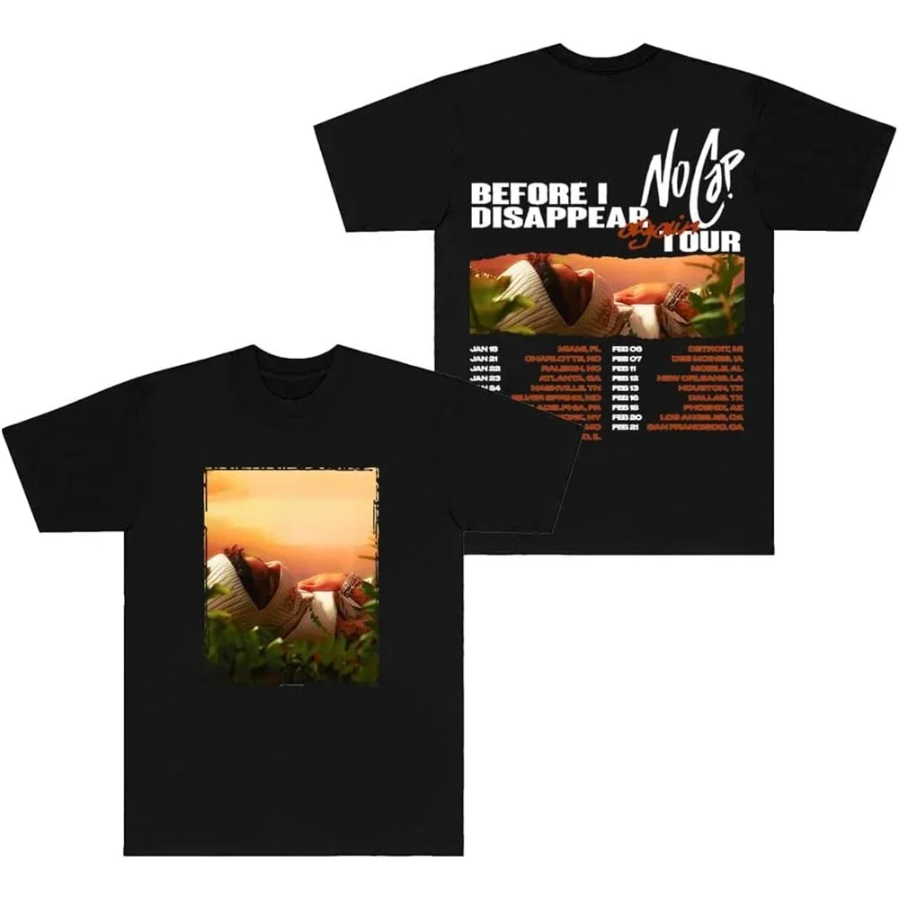 NoCap Before I Disappear Again Tour 2025 Merch Short Sleeve T-shirt Unisex Fashion Crew Neck Top