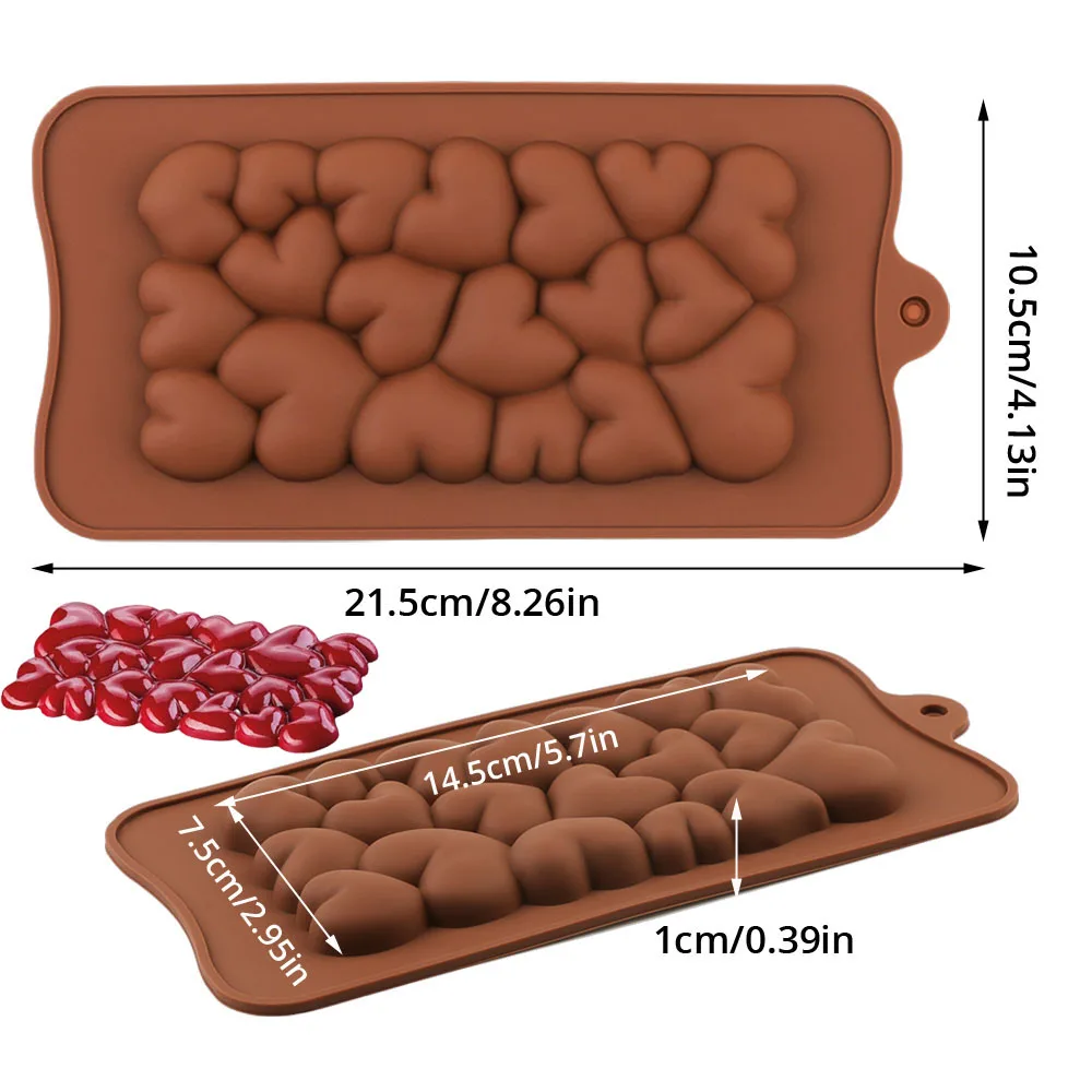 Heart Shape Chocolate Bar Silicone Mold Candy Dessert Mould Baking Tool