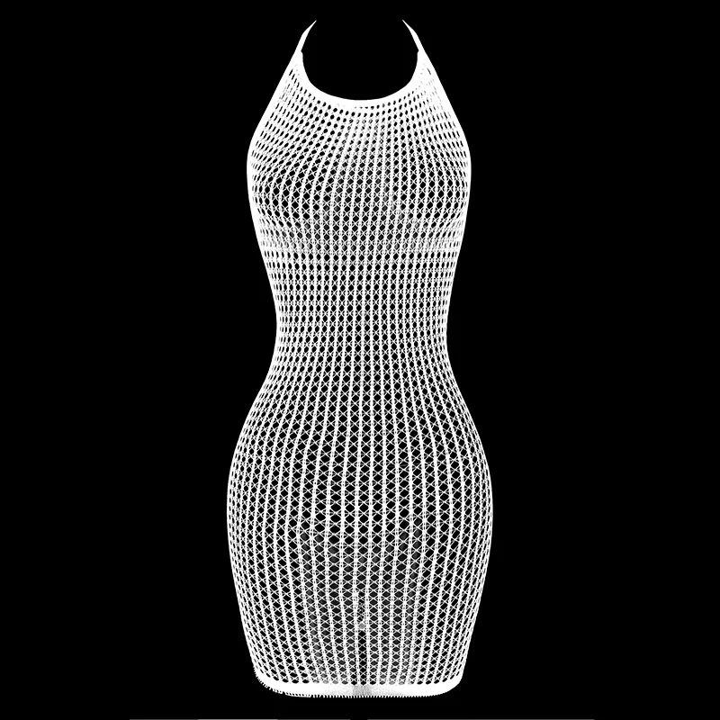 1PC Women Sexy Fishnet Cover Up Without Bikini Hollow Out See Through Bodycon Dress Beachwear Summer Women\'s Swimwear DS140