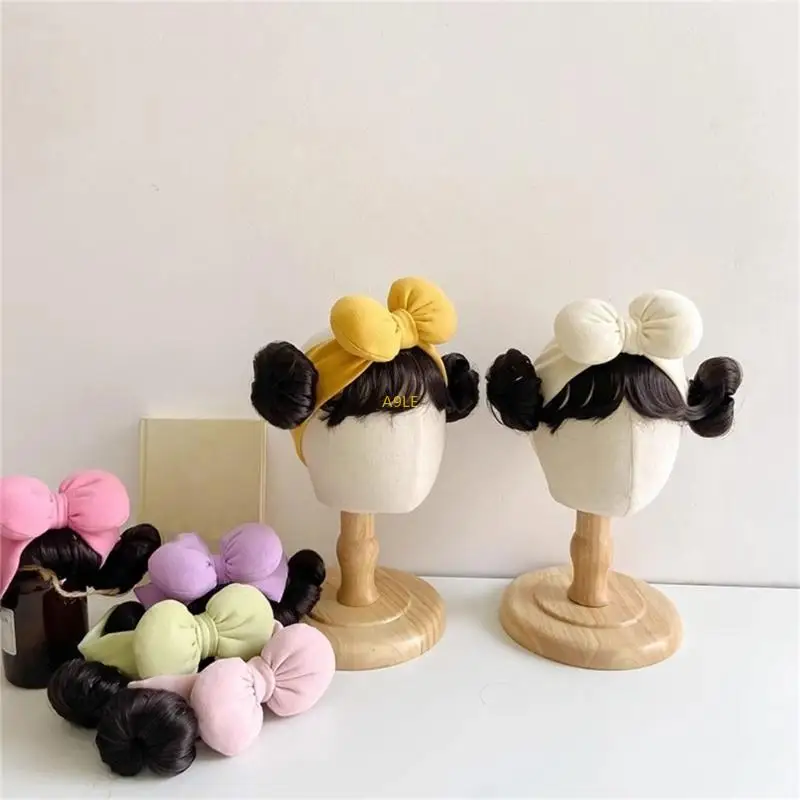 

Bowknot Headsding Bangs Headwear для детей младенца малыша детская парик парик