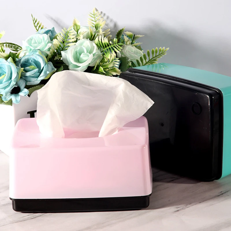 1Pc Plastic Tissue BoxTable Organizer Kitchen Bedroom Square Storage Box Paper Towel Dispenser Modern Home Napkin Organizer