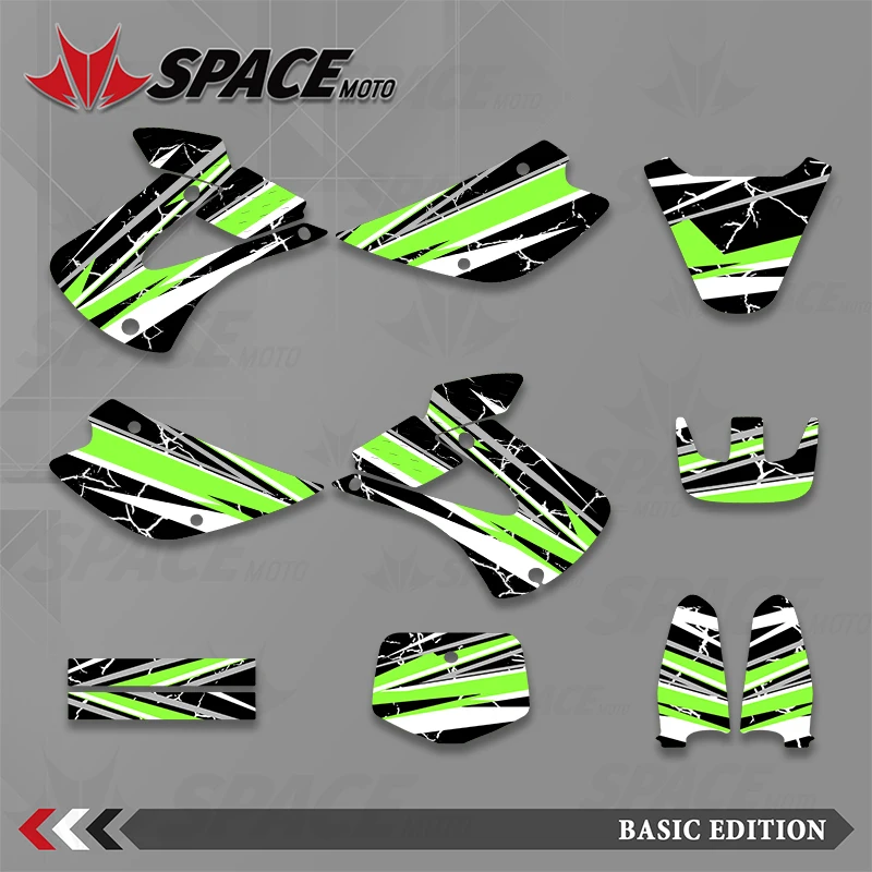 SPACE For KAWASAKI 98-13 KX85 Full Set Motorcycle Graphics Decals Stickers Kits Number Name Background Custom