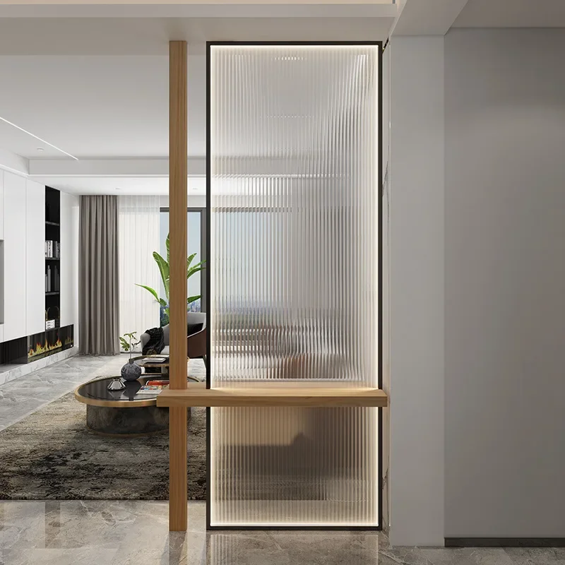 Suitable for simple modern screen light luxury Changhong glass entry entrance living room bathroom shielding stainless steel