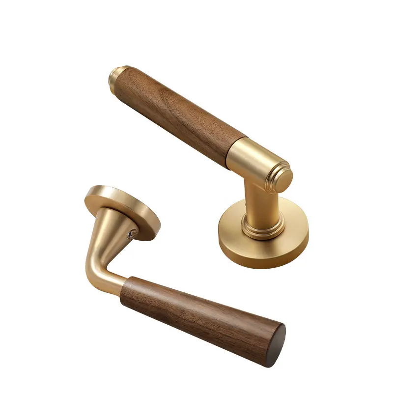 

American walnut door lock indoor bedroom lock room wooden door handle