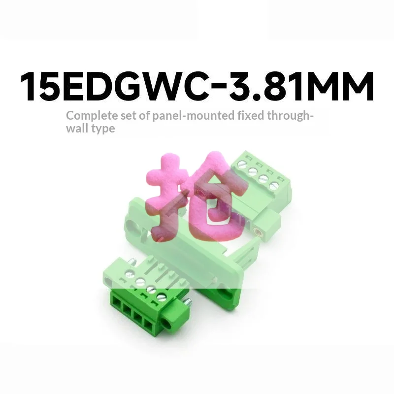 3.81mm Pitch Pluggable Terminal Wall Through Panel Mount Connector 2P-24P Male Female Socket For DIY Electronic Projects