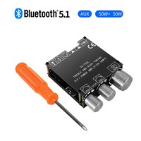 Bluetooth 5.0 2x50W HIFI Power Subwoofer Amplifier Board Stereo Digital Audio Power Amplifier AMP AUX USB T50L APP