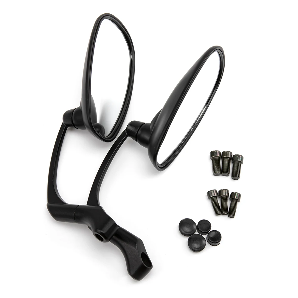 

For Honda GN125 Cafe Racer Custom 8mm 10mm Motorcycle Black Chrome L-Bar Round Rearview Side Mirrors